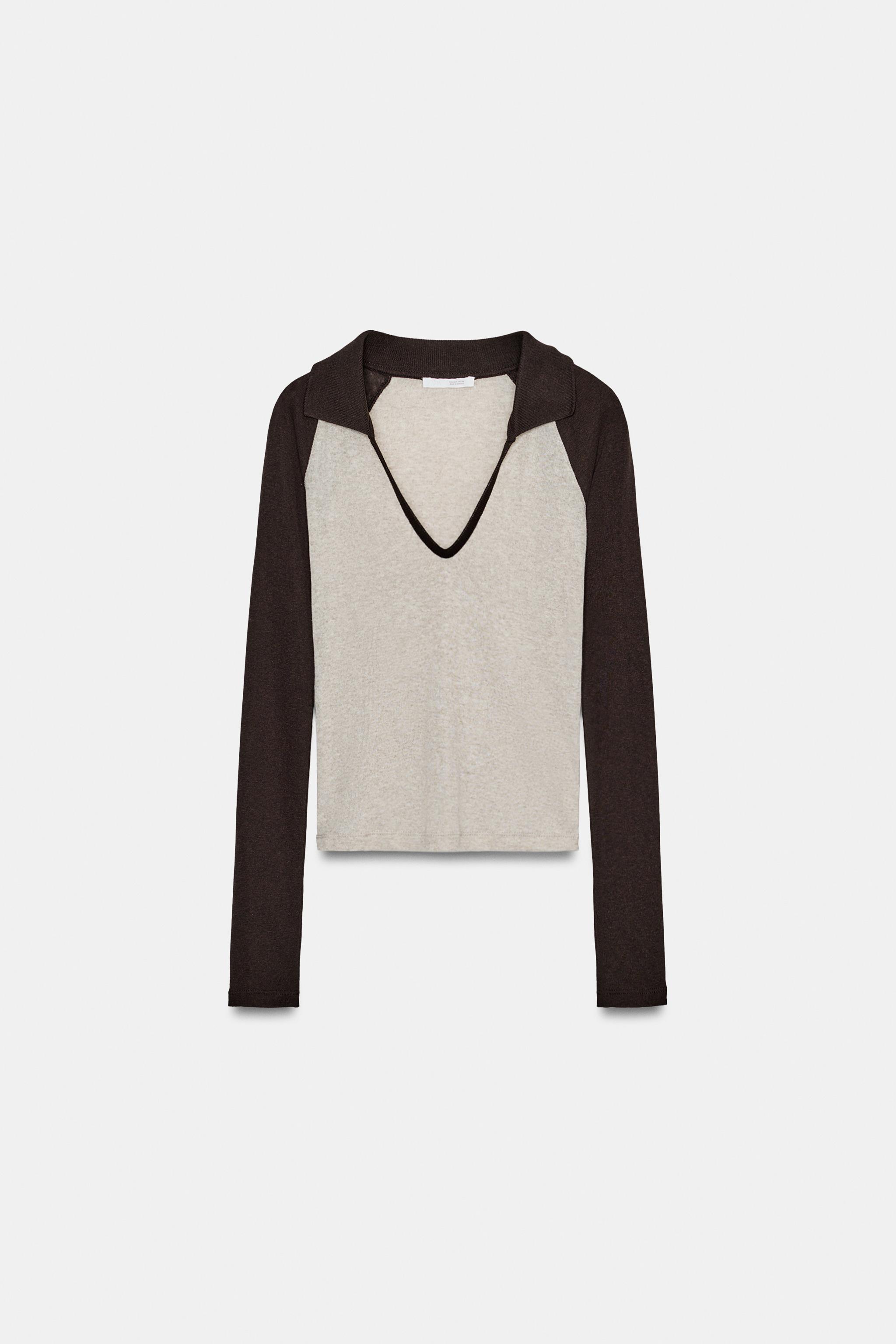 T-SHIRT COL POLO EN CONTRASTE